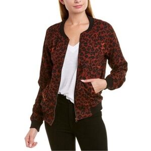 Beachlunchlounge Rumba Red Leopard Animal Print Bomber Jacket NWT | Size S